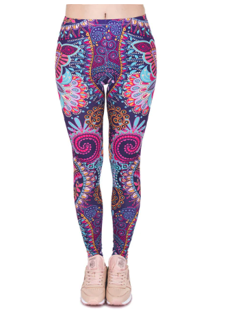 Printed Pencil Big Ladies Stretch Yoga Pants