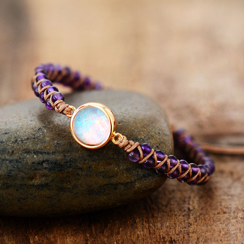 UpliftSoul Femme Amethysts Opal Wrap Bracelet