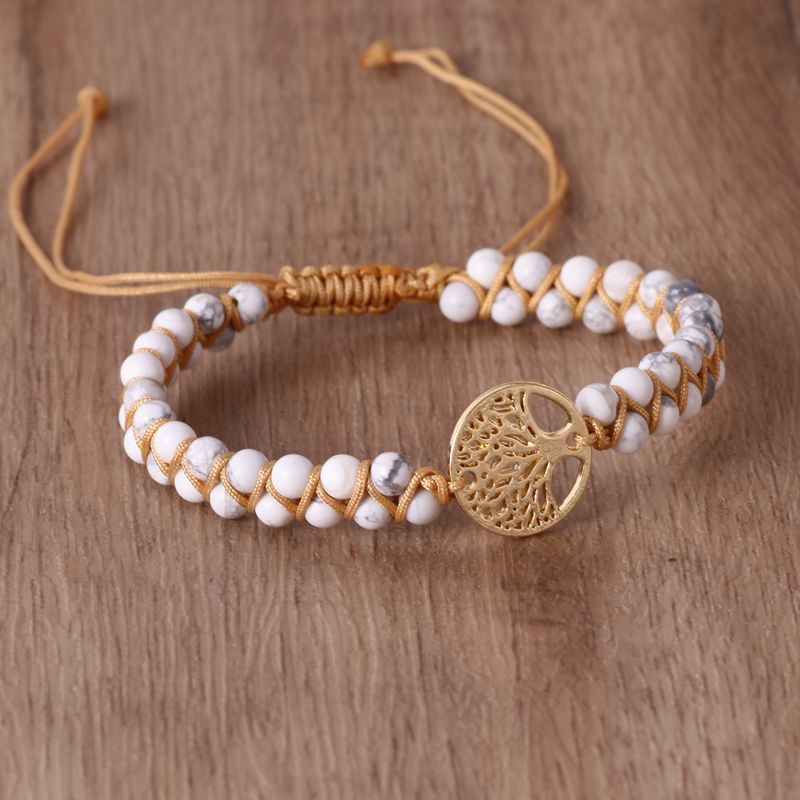 Natural Agate Hand-Woven Yoga Bracelet