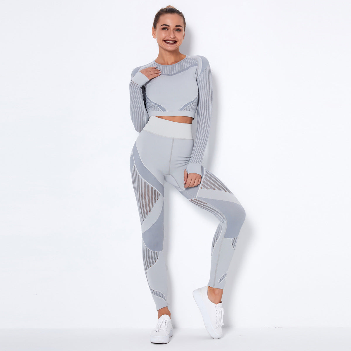 Seamless Knitted Absorbent Yoga Long-Sleeved Suit
