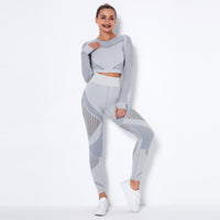 Thumbnail for Seamless Knitted Absorbent Yoga Long-Sleeved Suit