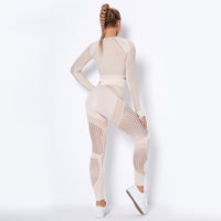 Thumbnail for Seamless Knitted Absorbent Yoga Long-Sleeved Suit