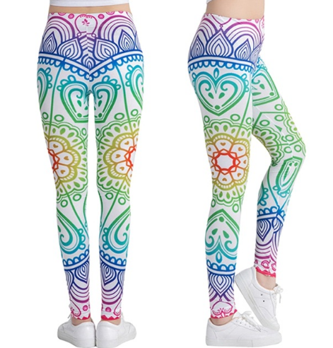 Printed Pencil Big Ladies Stretch Yoga Pants