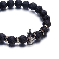 Thumbnail for Crystal Crowned Elegance Lava Bracelet