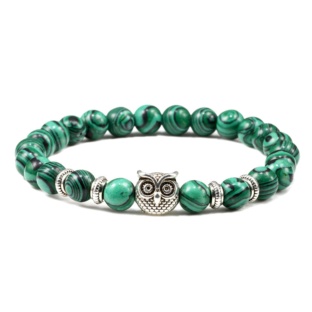 Turquoise Beaded Owl Yoga Bracelet