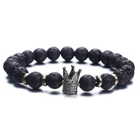 Thumbnail for Crystal Crowned Elegance Lava Bracelet