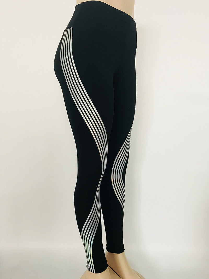 Reflective Laser Stripes Yoga Leggings