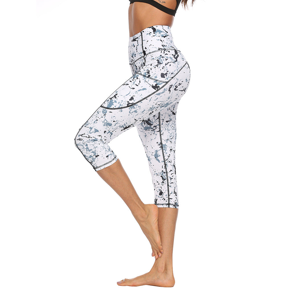 Marble Digital Print Yoga Pants