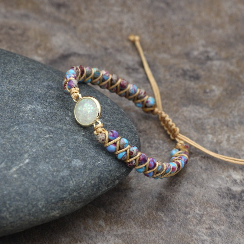 EarthGlow Crystal Double Bead Yoga Bracelet