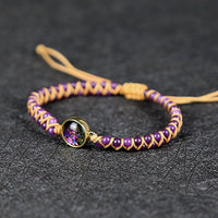 Thumbnail for CosmicVibe Purple Stone Woven Yoga Bracelet