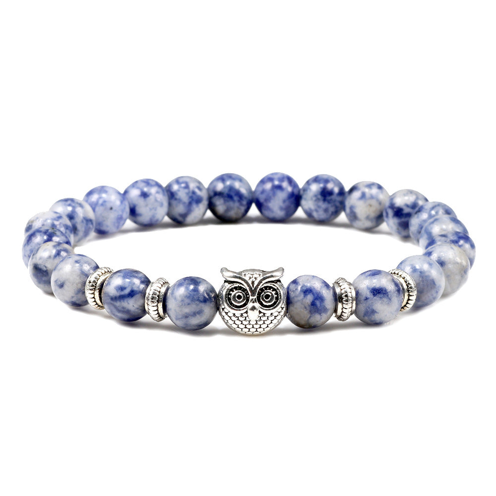 Turquoise Beaded Owl Yoga Bracelet