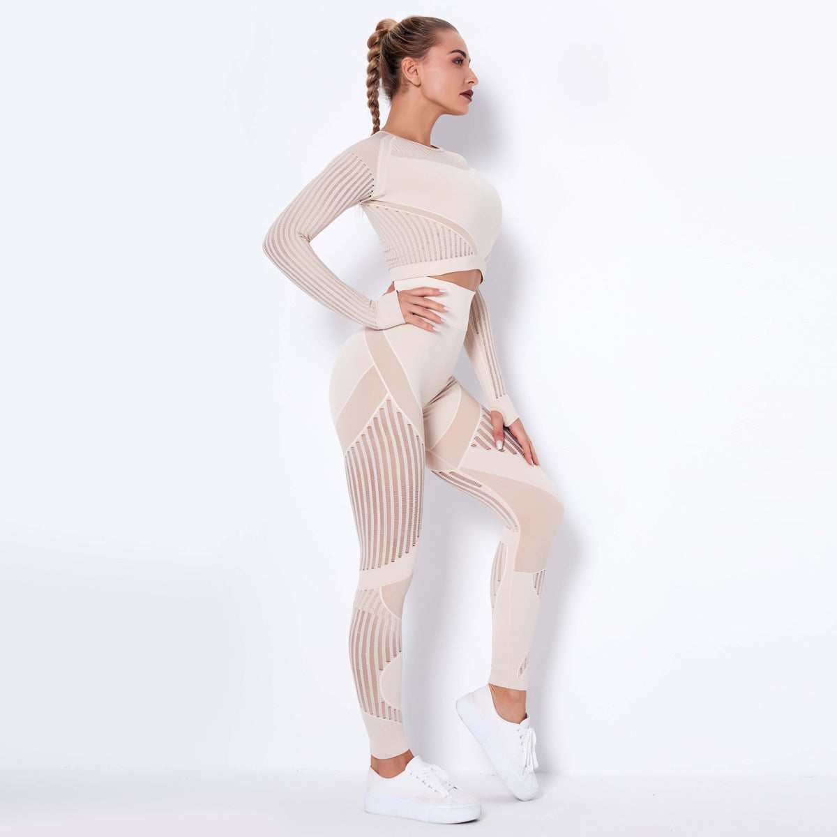 Seamless Knitted Absorbent Yoga Long-Sleeved Suit